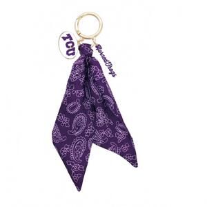 NEW CANVAS STYLE tcu horned frogs bandana bag charm & keychain in purple